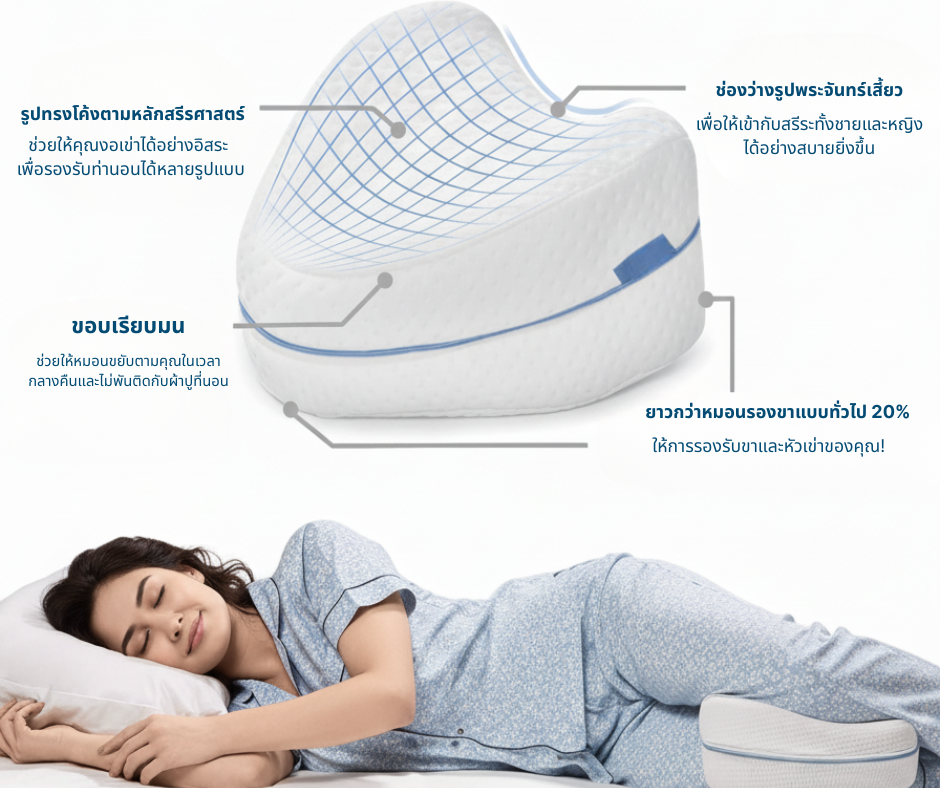 Hoshiro หมอนรองเข่าสำหรับคนชอบนอนตะแคง